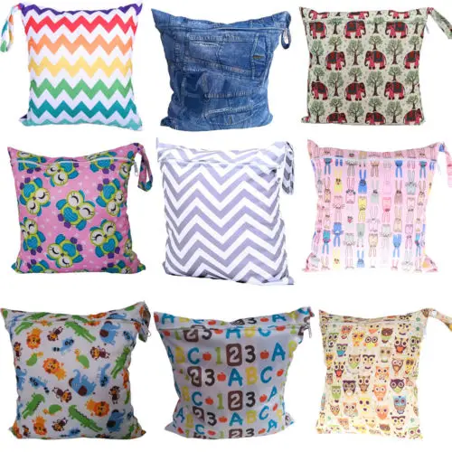 

Waterproof Reusable Wet Bag Washable Cloth Diaper Bag Nappy bags Swim Sport Travel bags Size 28cmx30cm