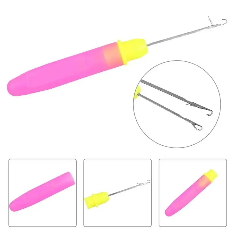 

1PC Crochet Hook Knitting Needles Plastic Handle Sweater Carpet with Tongue Sewing Needles Craft DIY Knitting Tools Set