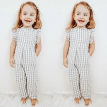 Американский детский плед для маленьких девочек; комбинезон; пляжный костюм; комбинезоны