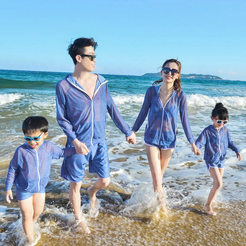 

Family Look Women Summer Swimsuit Family Matching Swimwear Kids Men Beach Shorts Mommy And Me Swimsuit Sun Protection Clothing