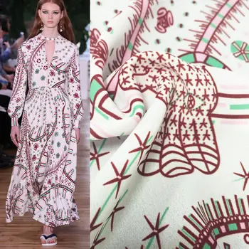 

New printed cloth Europe and the United States Tiannu printed fabrics high-end dress women's fashion cute children's clothing