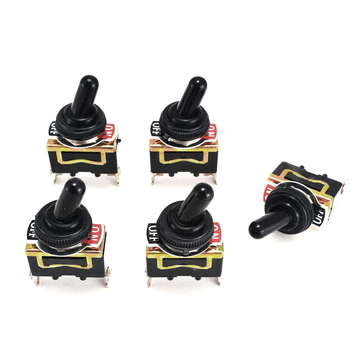 

5pcs Micro Metal Heavy Duty Connector Switches 15A 250V SPST 2 Pin ON/OFF Rocker Recyclable Toggle Switch Waterproof Boot