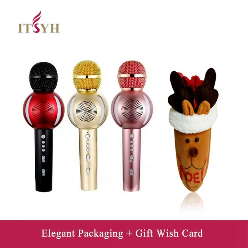 

ITSYH rechargeable handheld portable ktv wireless bluetooth karaoke microphone Q7A for android smartphone and iphone microphone