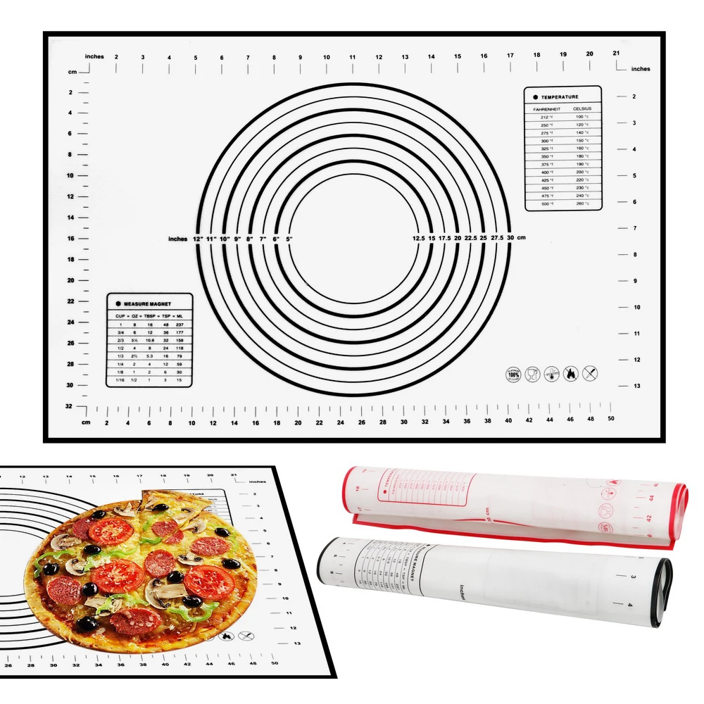 

Non-stick Bakeware Baking Mat Making Pizza Noodles Cookie Pastry Kitchen Gadgets for Rolling Dough Silicone