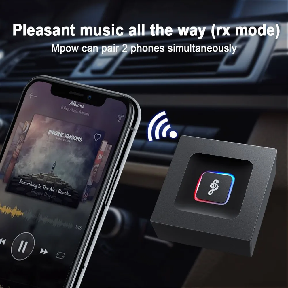 SOONHUA Wireless Bluetooth 4 2 Transmitter Receiver HD Audio Adapter for TV Headphone Car Bluetooth Receiver