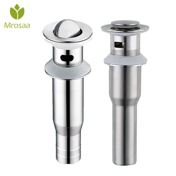 

1 Pcs Mrosaa Bathroom Basin Sink Flip Up Drain with Overflow Stainless Steel Cabinet Sink Waste Drainer Strainer