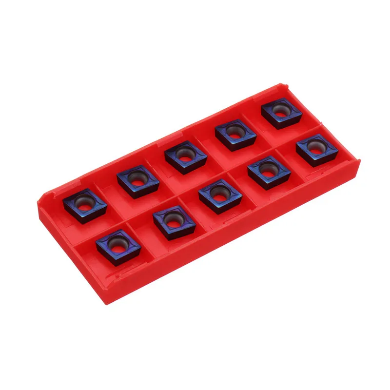 

DANIU New 10pcs HRC45 Blue-nano CCMT09T304 VP15TF Carbide Insert for SCLCR/SCLCL Turning Tool Holder
