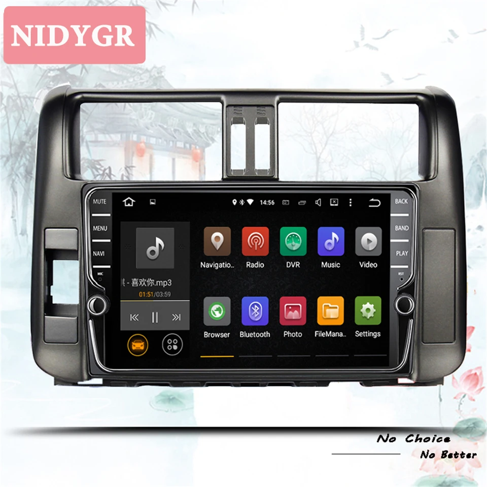 Discount 8" Android 9.1 Octa 8 Core 4G RAM 64G ROM Car DVD Player for Toyota Prado 150 2010-2013 Car Radio GPS Navigation BT WIFI System 3