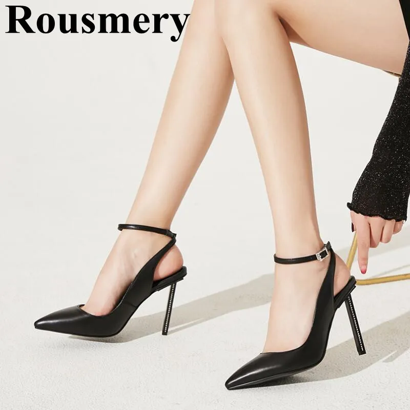 

Hottest Thin High Heel And Open Toe Slingback Three Color Buckle Strap Fashion Sample Sexy Women Sandals