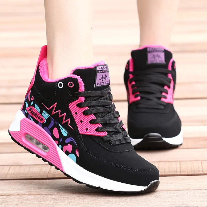 2018 Fashion Korean Wedge Black Pink Platform Winter ...