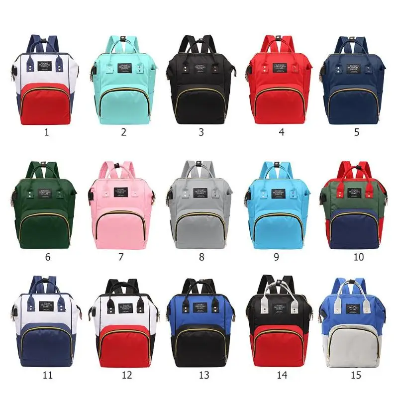 النساء مومياء الأمومة USB كبيرة قدرة الطفل التمريض HandbagsTravel الأمومة حقيبة حفاضات الطفل حقيبة الطفل الرعاية