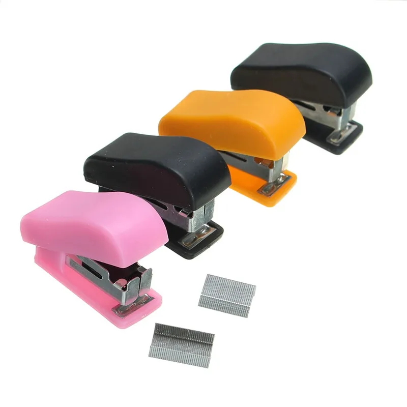 Мини-степлер с №10 скобы комплект пластиковый степлер Бумага мини-степлер для офисные принадлежности канцелярские принадлежности для