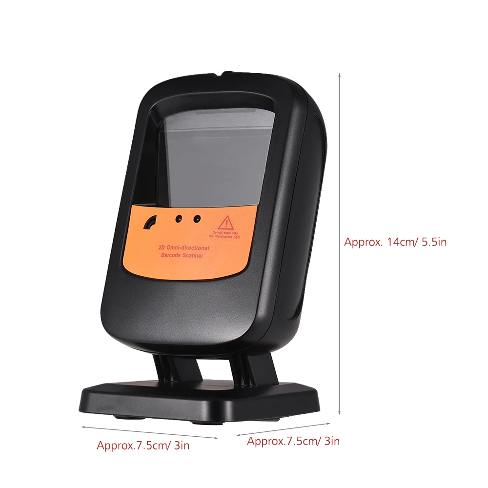 Aibecy 1D/2D الباركود ماسحة حر اليدين احادي USB بار رمز ماسحة قارئ مستشعر تلقائي قابل للتعديل المسح