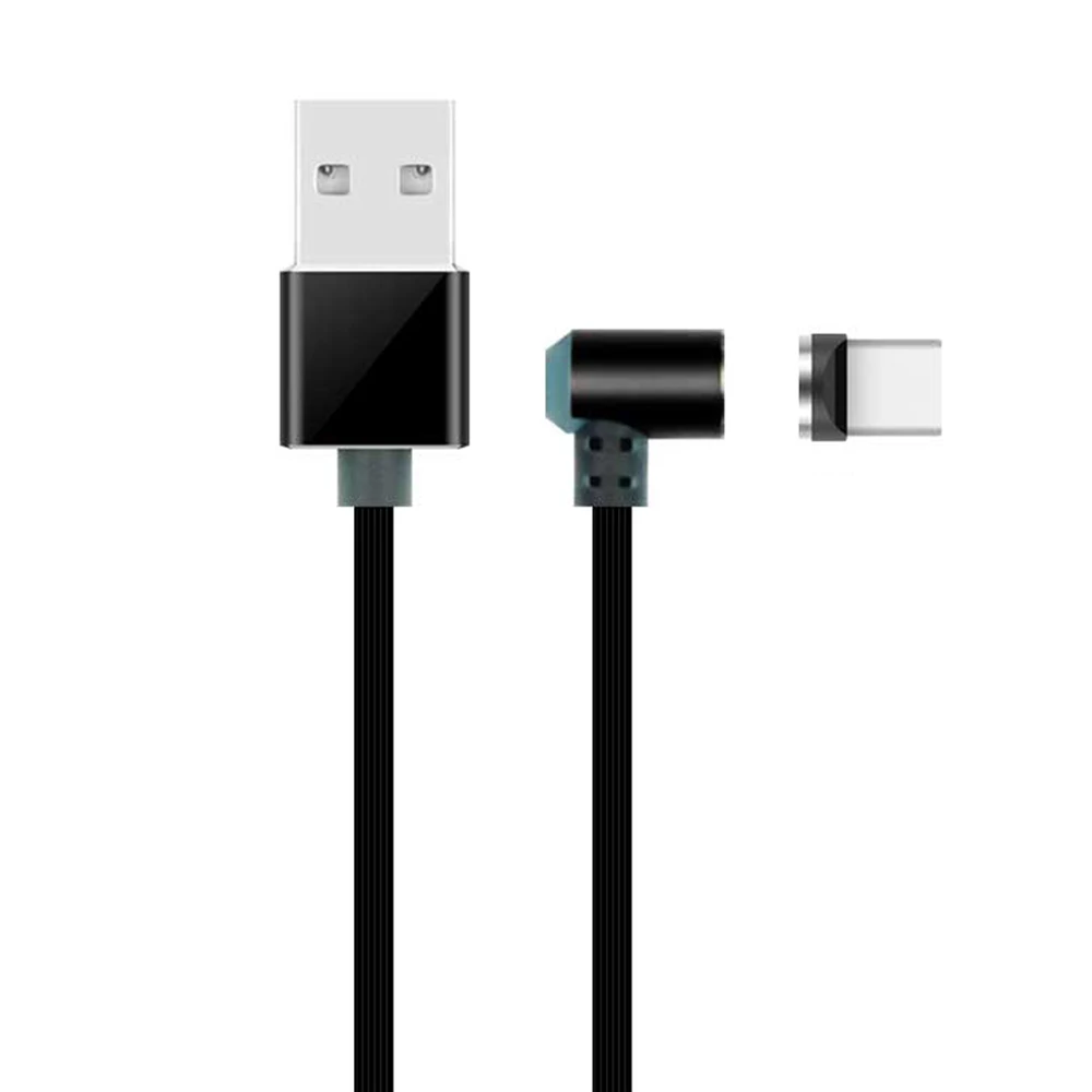 

E3 Type-c Charging Cable For Smart Phones USB C Cord TPE Wire w/ Magnetic LED Light T-shaped Elbow Head Support 360 Rotation