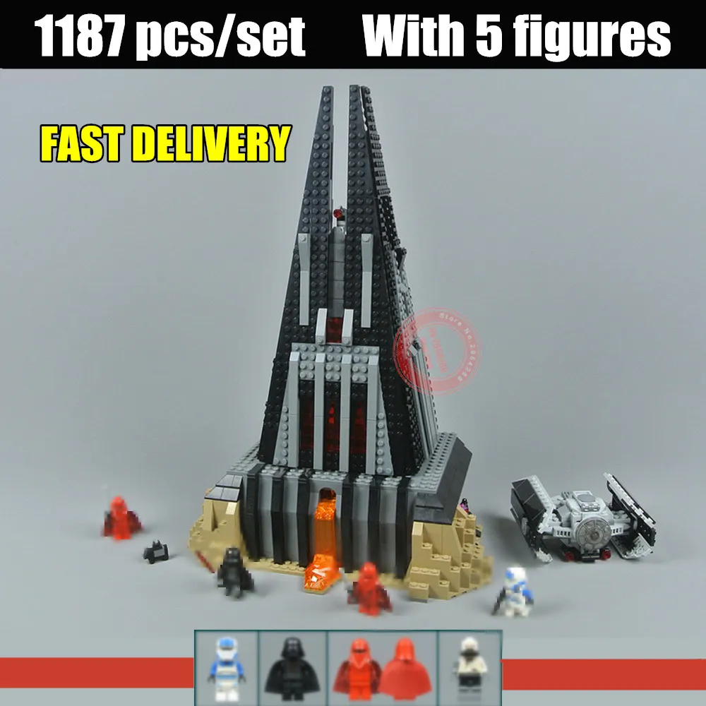 

New Star Darth Vader`s Castle Fit Legoings Star Wars Darth Vader Figures TIE Fighter 75251 Building Block Bricks Toy DIY Gift