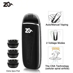 Мини электронная сигарета ZQ VI Starter Kit MTL Pod Vape 650 мАч Сменные Cartdrige системы 2 мл испаритель 1.4ohm Nic соль катушки