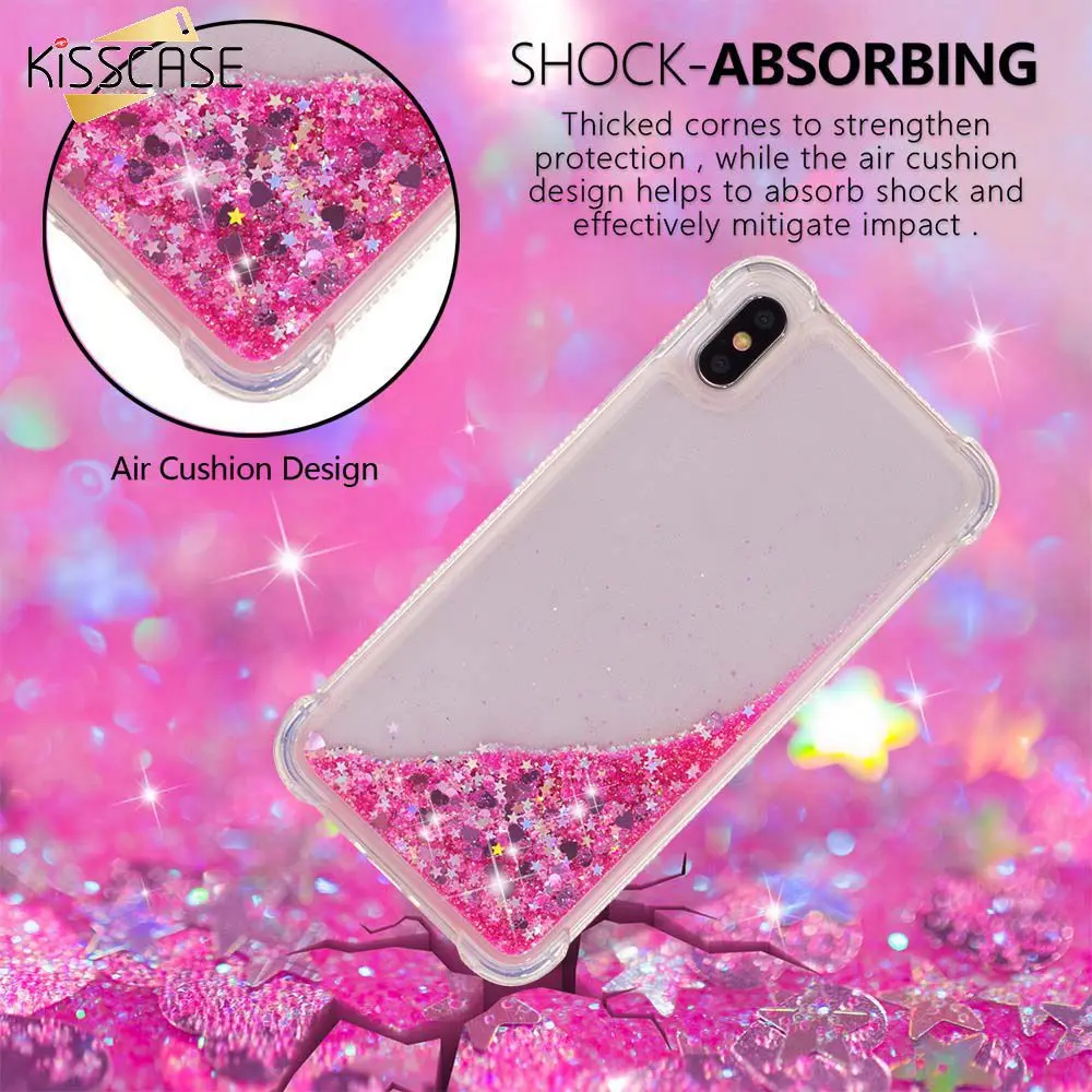 KISSCASE зыбучий песок чехол для телефона iPhone X XR XS MAX 7 8 6 6S Plus противоударный 5 5S SE 6s Funda