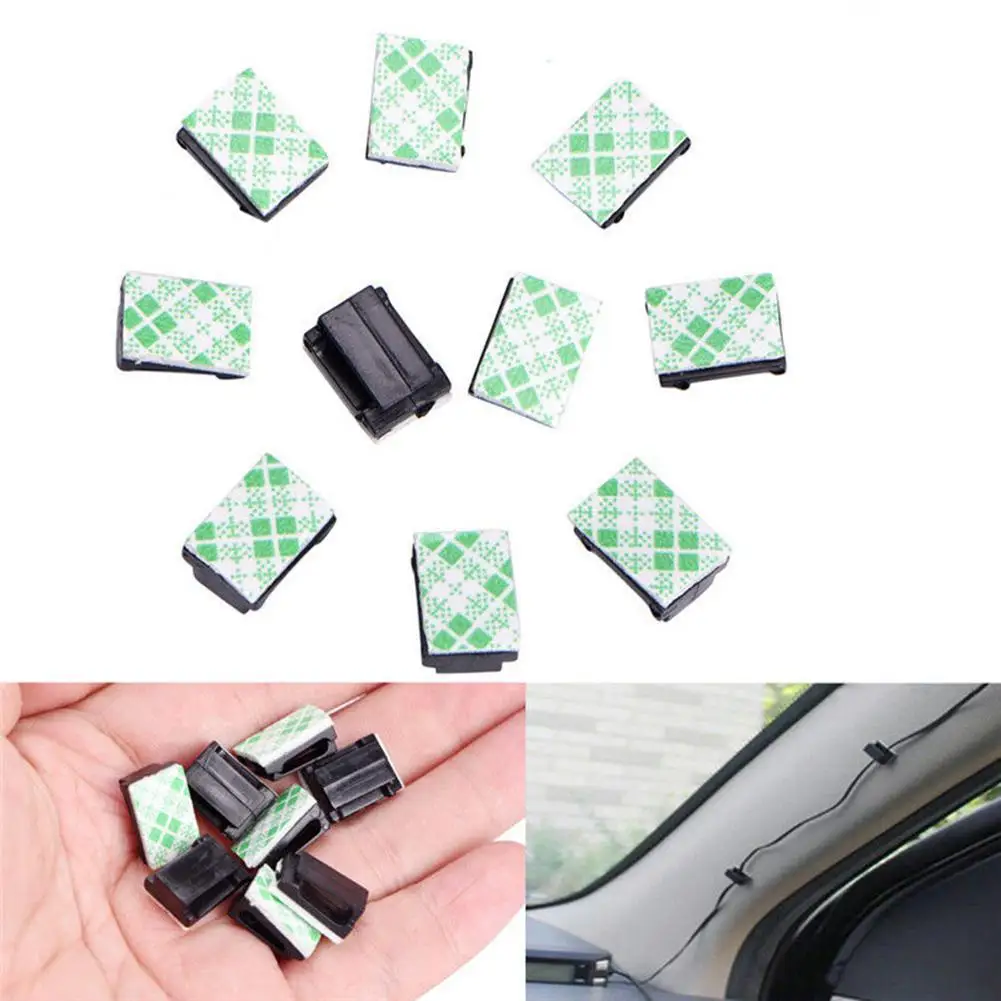 Wire Fixing Clips Car Vehicle Data Cord Cable Tie Mount Wires Fixing Clips Self-adhesive Wire Clip Auto Accessories