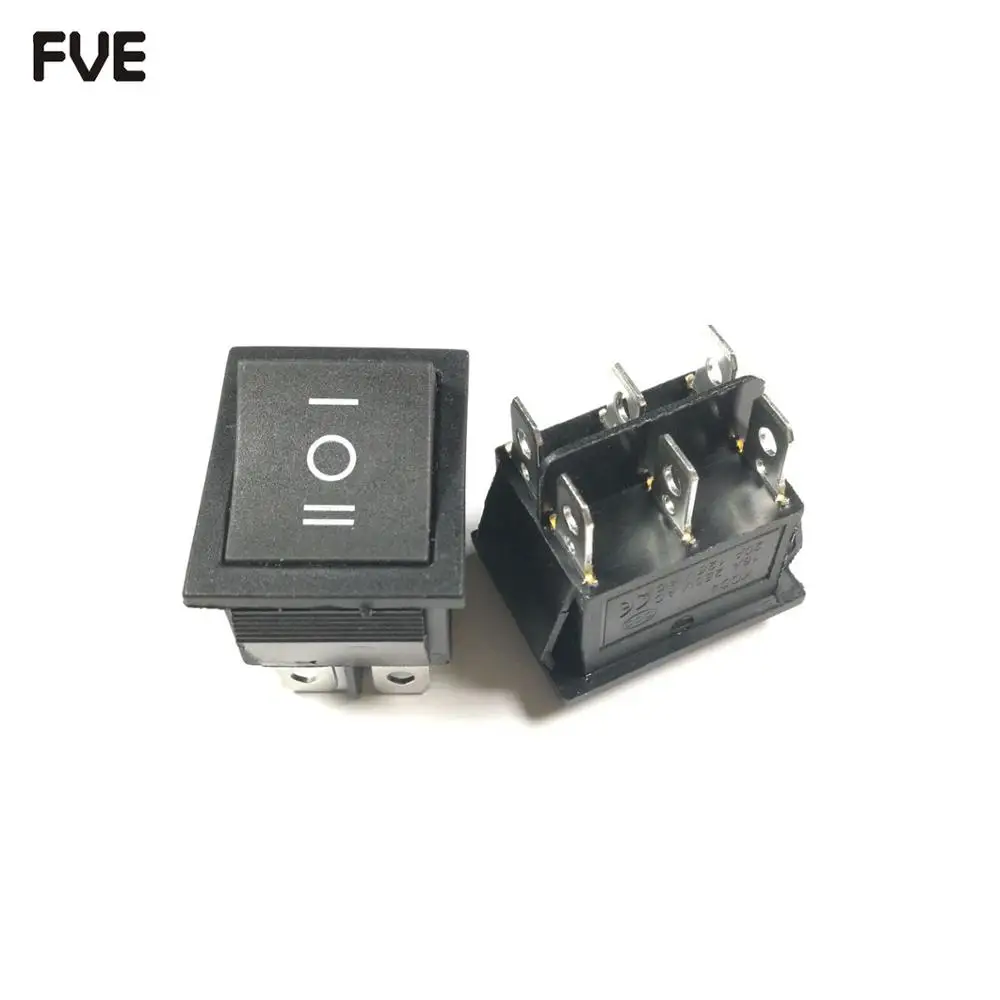 1 шт. ВКЛ ВЫКЛ на 3 позиции 6pins 31x25 мм черный кнопочный 16A 250VAC/20A 125VAC KCD4 рокер кнопка