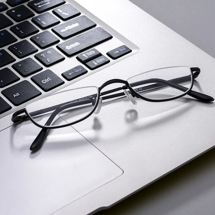 Half-frame Metal Reading Glasses Stainless Steel Quality Mini Reading Glasses Manufacturer Direct Sales Glasses Portable Semi