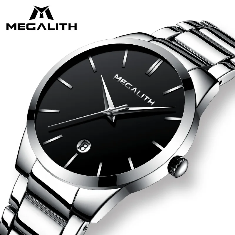 

MEGALITH Men's Watch Military Sprots Watch Waterproof Date Casual Stainless Steel Quartz Minimalist Wrist Watches For Men Clock