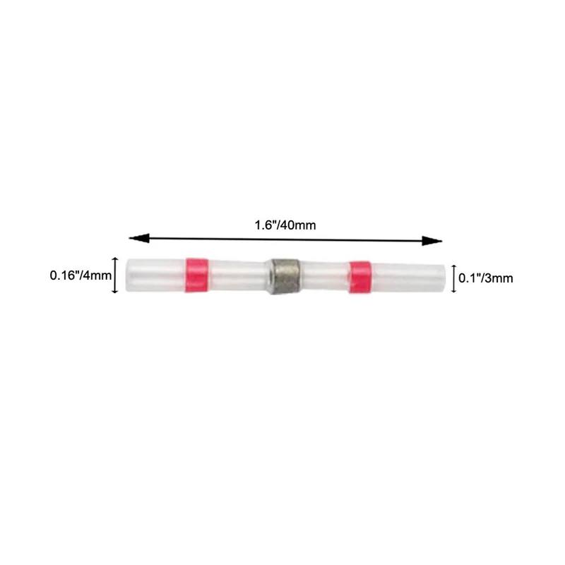 50 шт. припоя уплотнения провода разъемы, термоусадочные стыковые соединители водонепроницаемые изолированные электрические стыковые клеммы для автомобильной мА