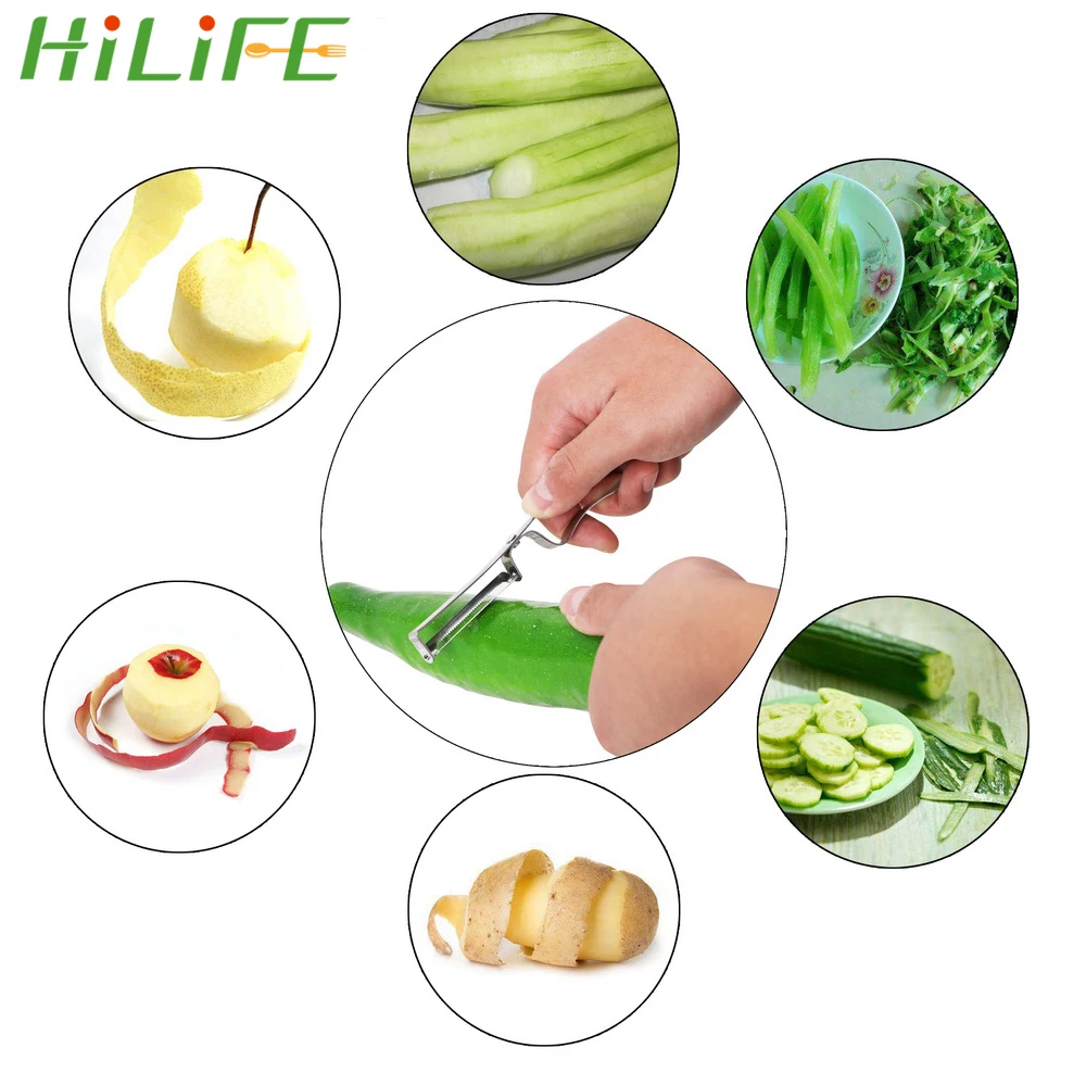 

HILIFE Stainless Steel Peeler Zester Slicer Peeler Kitchen Tool 1pc Vegetable Peeler Knife Multifunction Razor Sharp Cutter