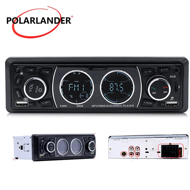 8808 1 Din стерео радио MP3 Dual USB TF AUX FM громкой связи 4 дюймов Поддержка Bluetooth