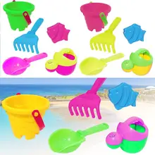5PCS Kids Beach Toy Rake Shovel Bucket Random Children Sand Above 3Years Playing Toys Outdoor Set