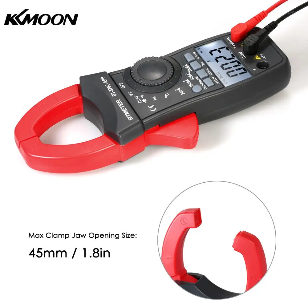

BTMETER Digital Clamp Meter 4000 Counts Auto Range Clamp Multimeter Test AC/DC Voltage Current Portable Handheld MultiMeter