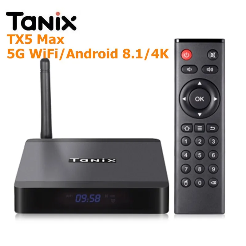 Tanix TX5 Max ТВ коробка Android 8 1 Amlogic S905X2 4 Гб LPDDR4 + 32 GB EMMC 2 ГГц 5 Wi Fi BT4.2 Поддержка K H.265