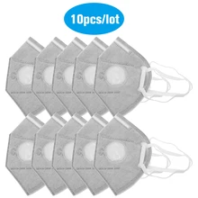 См 10 шт./лот противопылевая маска нетканый клапан дышащая активированный уголь маска Анти-частицы Анти-пыль защитный респиратор