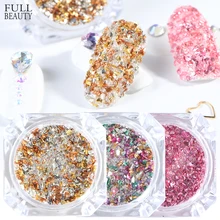 1 коробка для дизайна ногтей икра бусины и осколки песчаника AB розовое золото цвет смешанные размеры ногтей микро бусины украшения сломанные драгоценные камни CH771-1