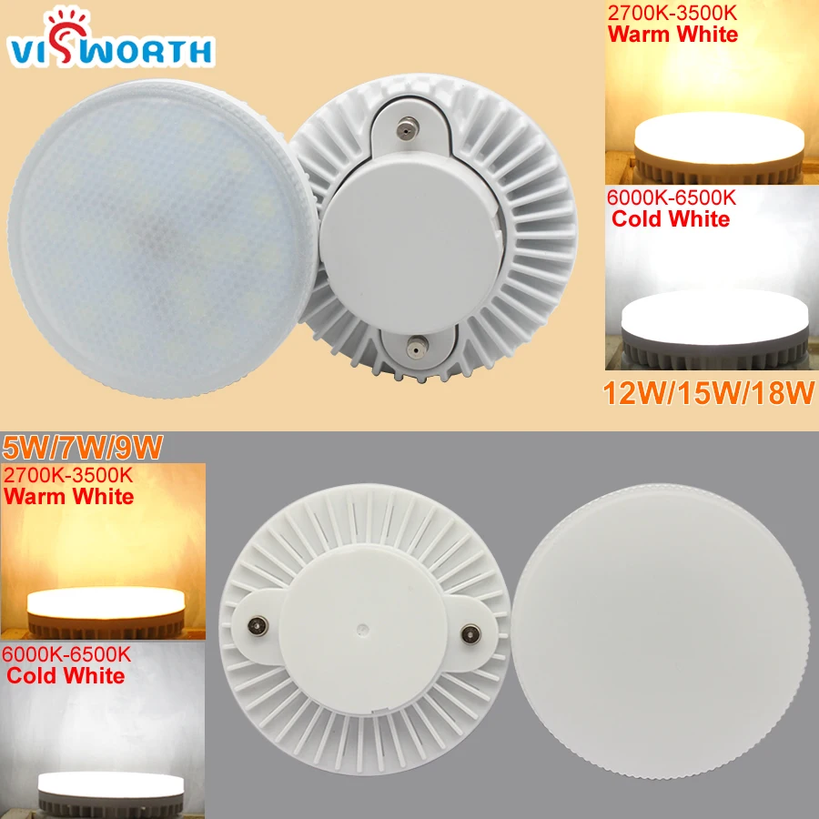 GX53 bombilla Led 5 W 7 W 9 W 12 W 15 W 18 W Epistar SMD2835 lámpara LED AC 110 V 220 V del Gabinete decorativo luces cálido blanco frío lámparas LED GX53 bombilla Led 5 W 7 W 9 W 12 W 15 W 18 W Epistar SMD2835 lámpara LED AC 110 V 220 V del Gabinete decorativo luces cálido blanco frío lámparas LED