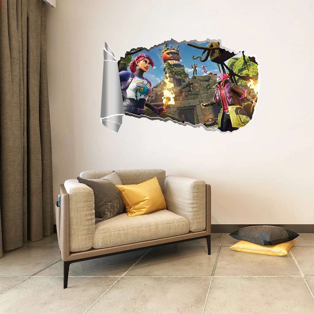 

Creative 3D fortnight Battle Game Wall Stickers For Kids Rooms Anime Wall Decals Living Room Home Decor Wall Poster Decoration