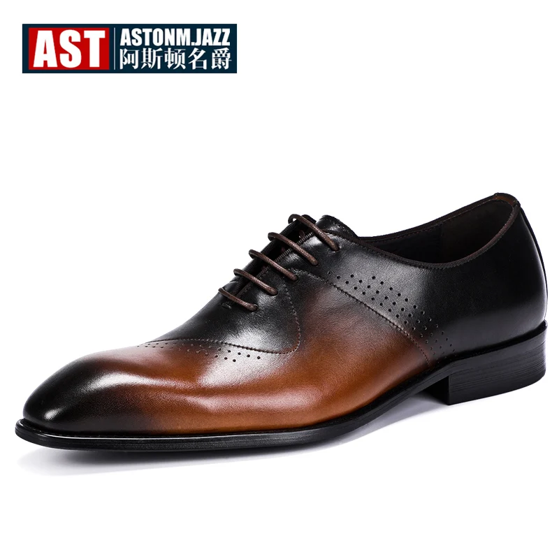 

Hight End Mix Colors Leather Shoes Men Craved Oxfords Lace Up Pointed Toe Wedding Shoes Office Man Dress Shoes 45