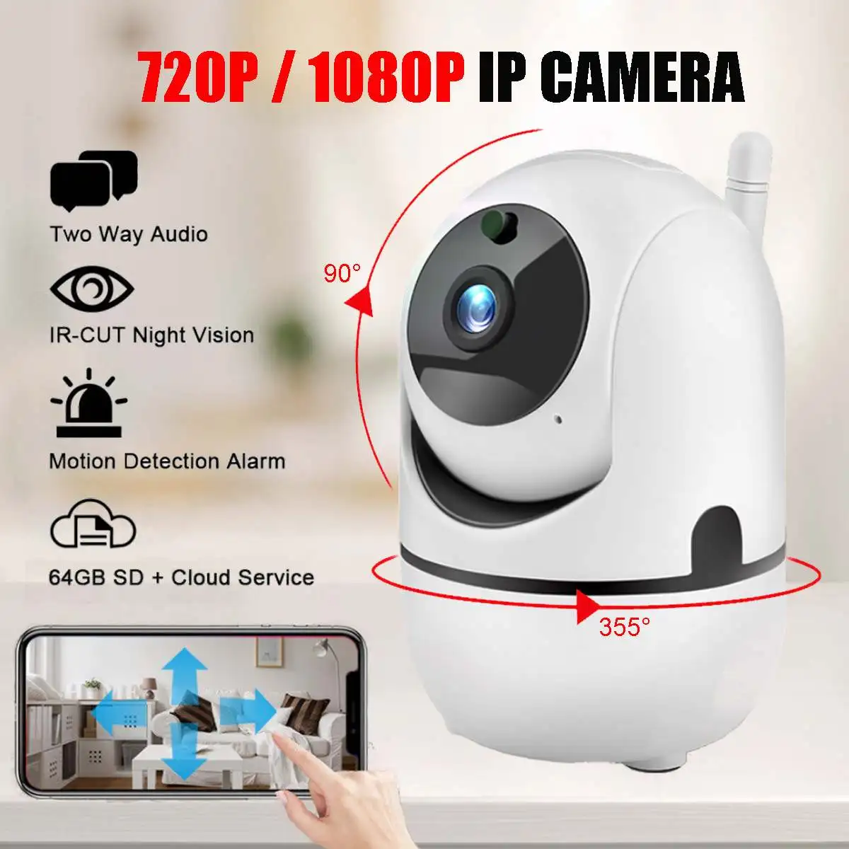

1080P Cloud Wireless IP Camera Intelligent Auto Tracking Of Human Home Security Surveillance CCTV Network Mini Wifi Cam