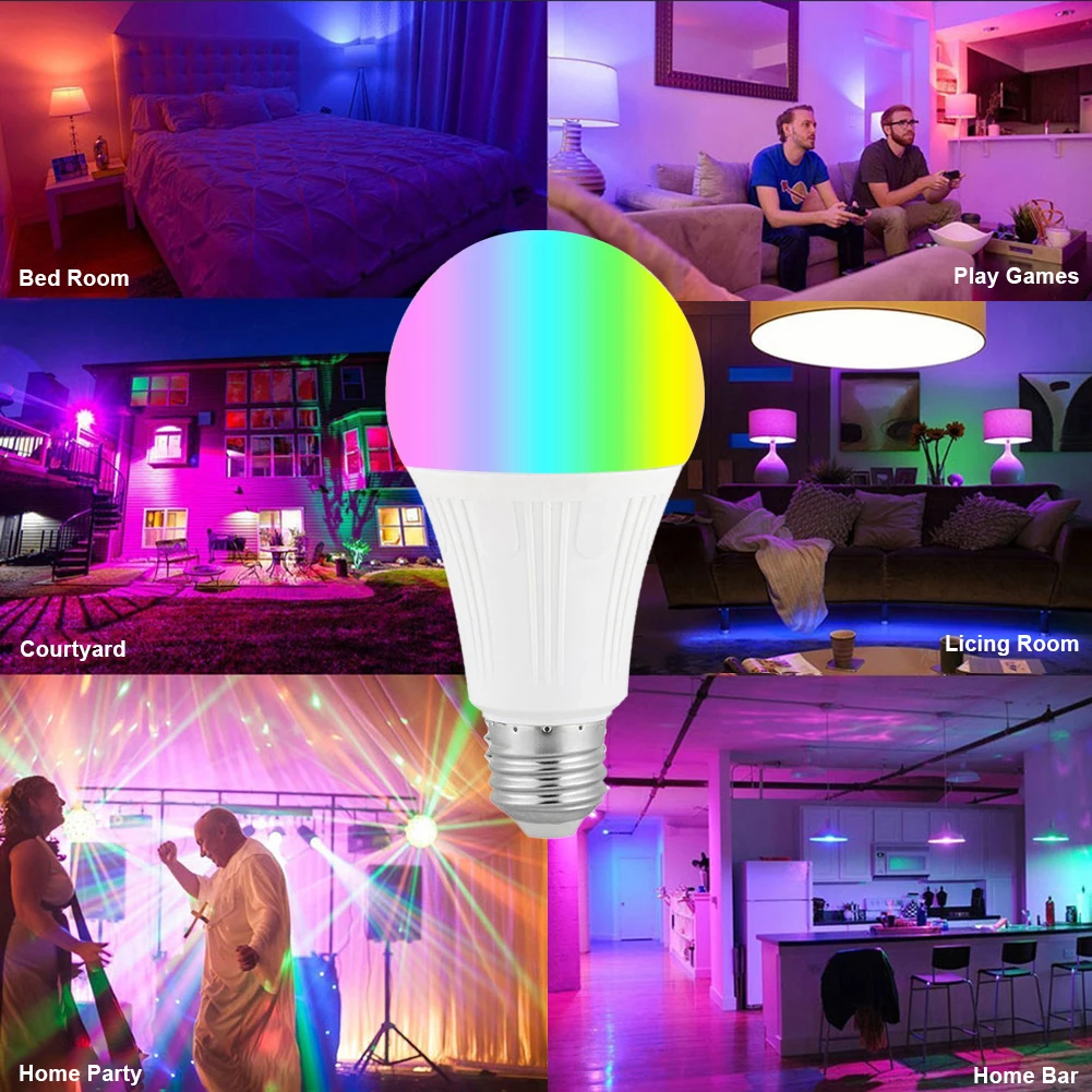 

New Real Power LED Bulb WiFi Smart Bulb E27 B22 7W LED Lamp Bulb Remote Control Light for Echo Alexa Google Home Drop shipping