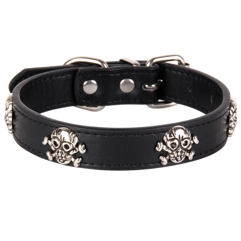 

PU Leather Skull Rivet Pet Dog Collar Personalized Spikes Studded Collars for Small Medium Dogs Neck strap Pet supplies XS/S/M/L