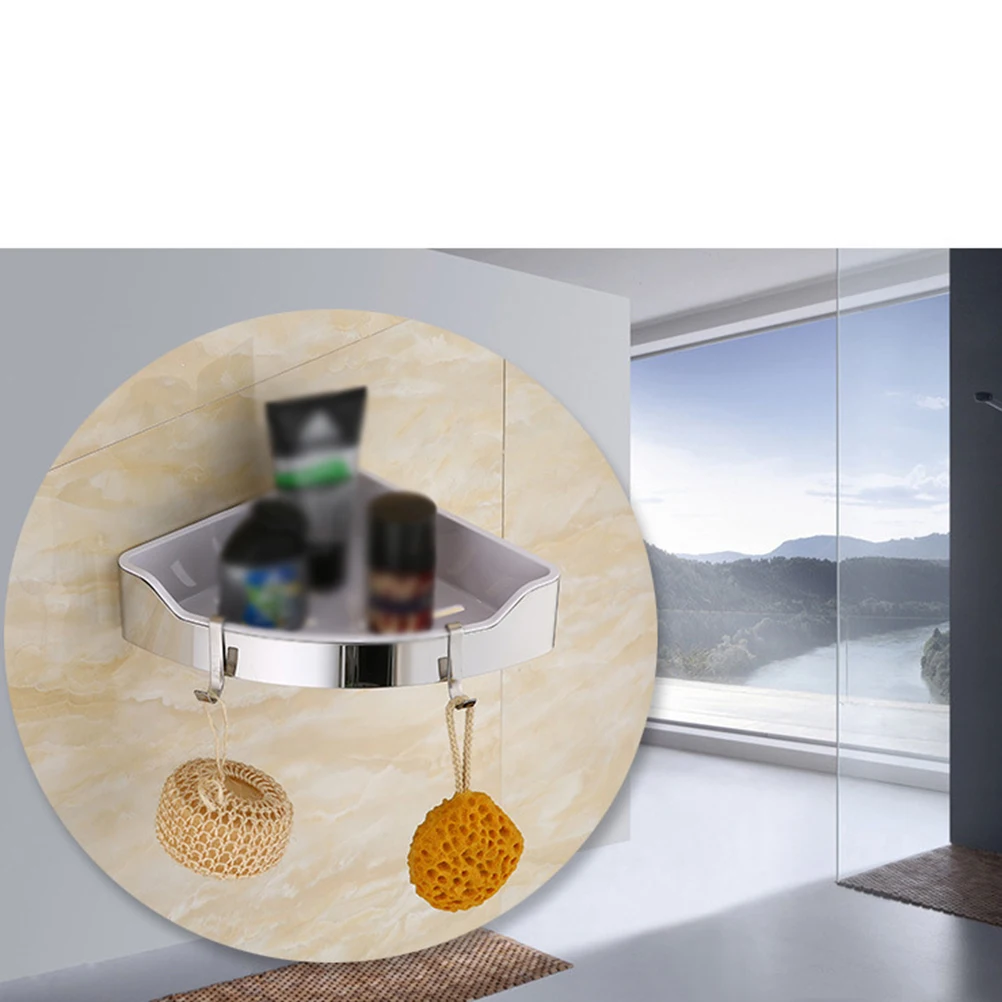 

1PC Storage Rack Bath Accessories Wall Shelf Holder Stainless Steel Plastic Basket Single-deck for Hotel Home Bathroom