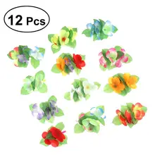 12 шт. Гавайские цветы заколки для волос Свадебная заколка тропический пляж свадебные женские вечерние заколки для волос шпильки аксессуары(многоцветный