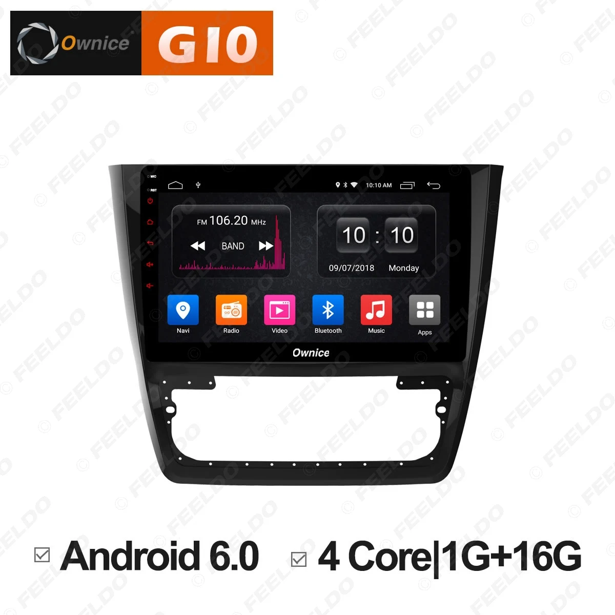 

FEELDO 10.1 " Android 6.0 4-Core/DDR3 1G/16G/Support 4G Dongle Car Media Player With GPS/FM/AM RDS Radio For Yeti 2014-2017