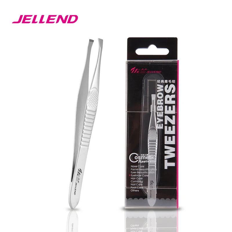 

Jellend Eyebrow Tweezers Professional Stainless Steel Tweezer Elegant Silvery Eye Brow Hair Remover Tool Face Hair Tweezers