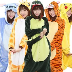 Покемон onesie женские пижамы костюм Зима животных фланели зимняя Пижама сексуальные пижамы милые