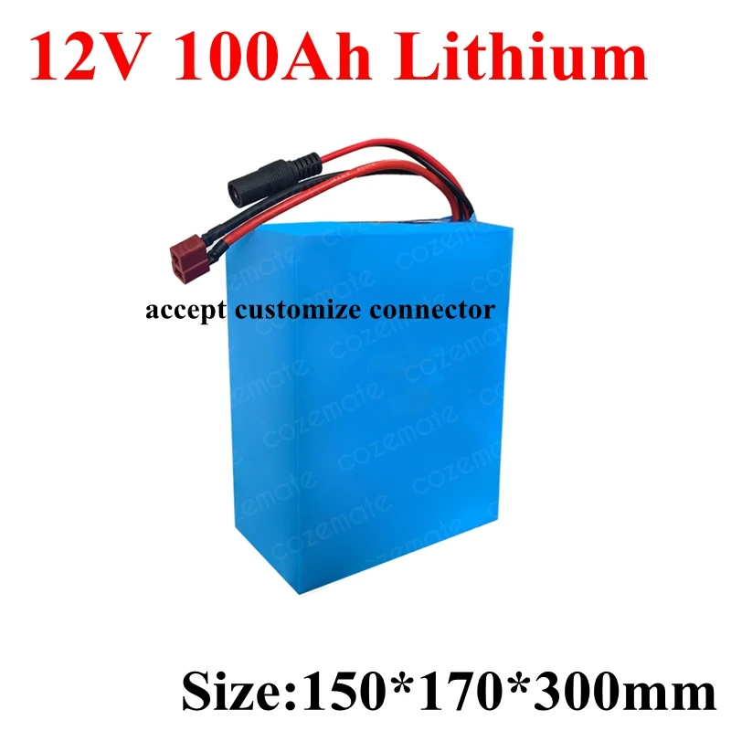 

High Quality 12V 100AH Battery 12 V 100AH Lithium Ion Battery for 12V 3S Li Ion Battery 600w 1000w with 5A Charger EU US Plug