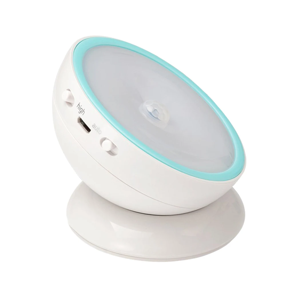

Rechargeable USB LED Motion Sensor Night Light 360 Rotating Toilet WC Kitchen Bedroom Cabinet Wall Portable Reading Table