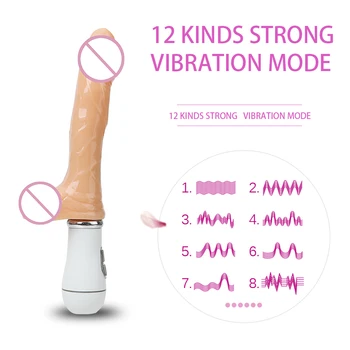 VATINE Realistic 12 Mode Ejaculating Dildo Vibrating Penis Squirting Cock Masturbation Sex Toys for Woman Dropshipping 5