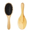 Blue ZOO Hair Brush Natural Bamboo Handle Boar Bristles Anti static Hair Scalp Paddle Hairbrush