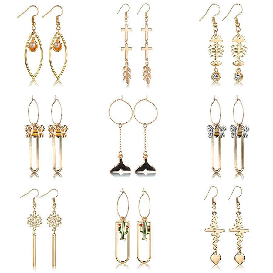 

Trendy Geometric Long Pendant Women Drop Earrings Fashion Minimalism Wonderful Wedding Earrings Jewelry For Women Girls