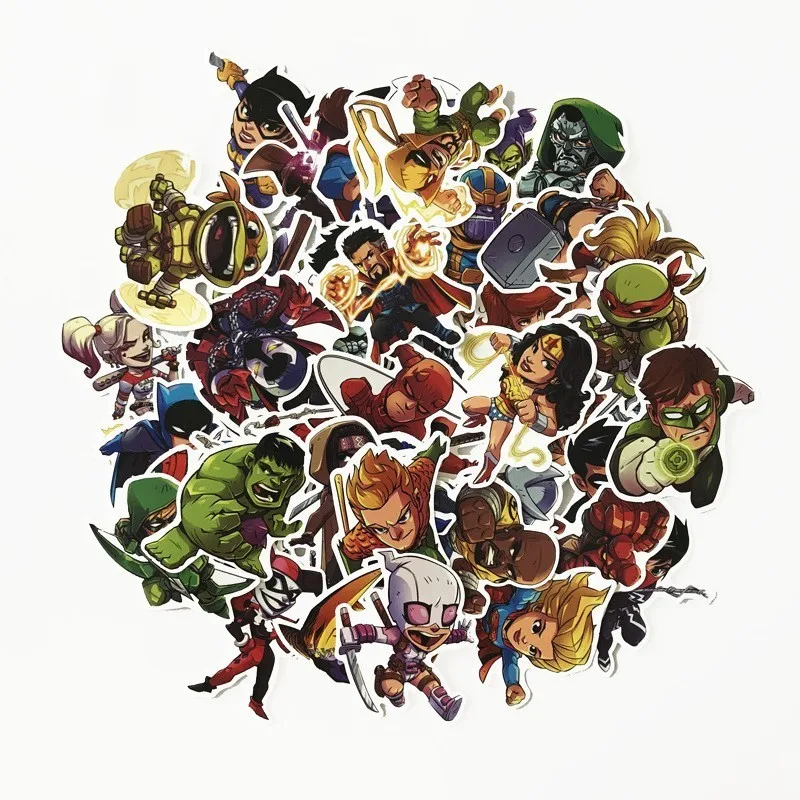 

50pcs/set Marvel Toys Avengers Endgame Stickers Super Hero Hulk Iron Man Spiderman Captain American Car Sticker For Luggage